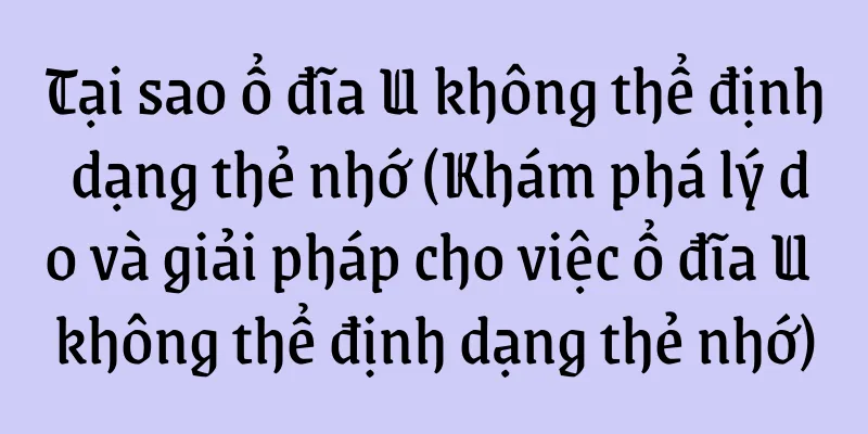 Tại sao ổ đĩa U không thể định dạng thẻ nhớ (Khám phá lý do và giải pháp cho việc ổ đĩa U không thể định dạng thẻ nhớ)