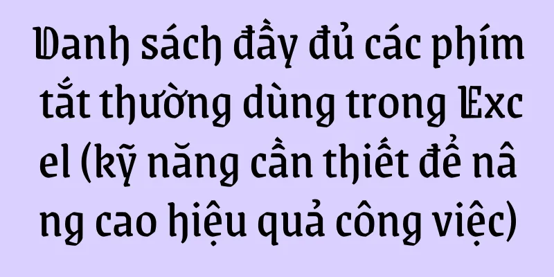 Danh sách đầy đủ các phím tắt thường dùng trong Excel (kỹ năng cần thiết để nâng cao hiệu quả công việc)
