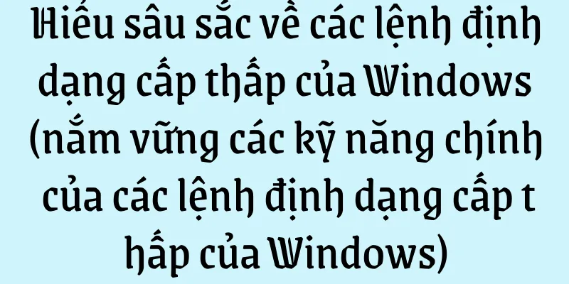 Hiểu sâu sắc về các lệnh định dạng cấp thấp của Windows (nắm vững các kỹ năng chính của các lệnh định dạng cấp thấp của Windows)