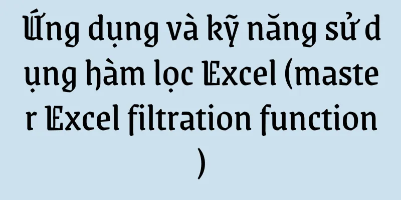 Ứng dụng và kỹ năng sử dụng hàm lọc Excel (master Excel filtration function)