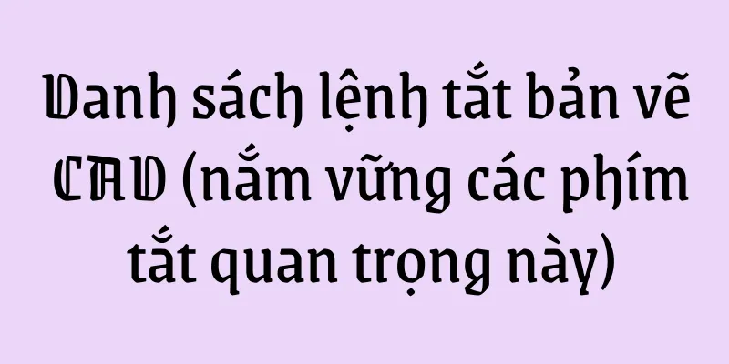 Danh sách lệnh tắt bản vẽ CAD (nắm vững các phím tắt quan trọng này)