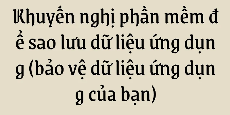 Khuyến nghị phần mềm để sao lưu dữ liệu ứng dụng (bảo vệ dữ liệu ứng dụng của bạn)