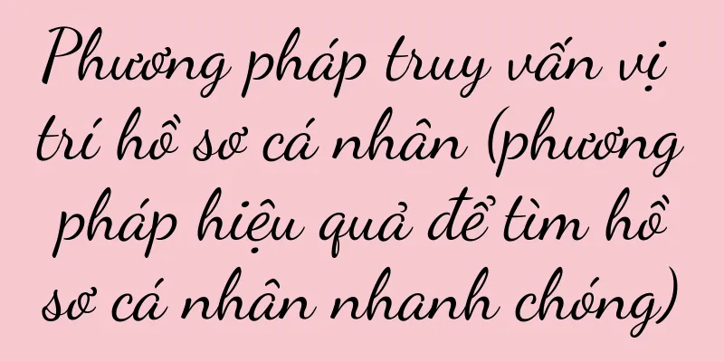 Phương pháp truy vấn vị trí hồ sơ cá nhân (phương pháp hiệu quả để tìm hồ sơ cá nhân nhanh chóng)