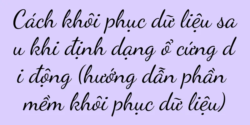 Cách khôi phục dữ liệu sau khi định dạng ổ cứng di động (hướng dẫn phần mềm khôi phục dữ liệu)