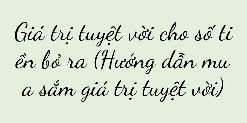 Giá trị tuyệt vời cho số tiền bỏ ra (Hướng dẫn mua sắm giá trị tuyệt vời)