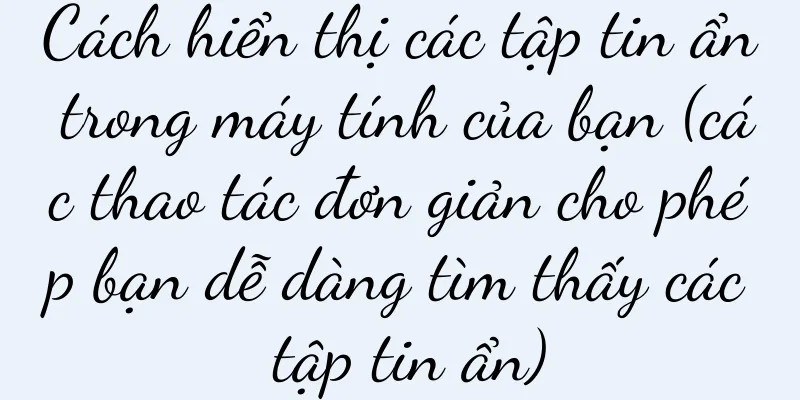 Cách hiển thị các tập tin ẩn trong máy tính của bạn (các thao tác đơn giản cho phép bạn dễ dàng tìm thấy các tập tin ẩn)