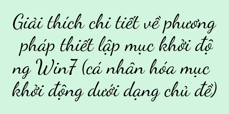 Giải thích chi tiết về phương pháp thiết lập mục khởi động Win7 (cá nhân hóa mục khởi động dưới dạng chủ đề)