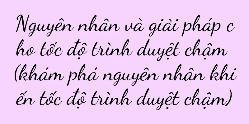 Nguyên nhân và giải pháp cho tốc độ trình duyệt chậm (khám phá nguyên nhân khiến tốc độ trình duyệt chậm)