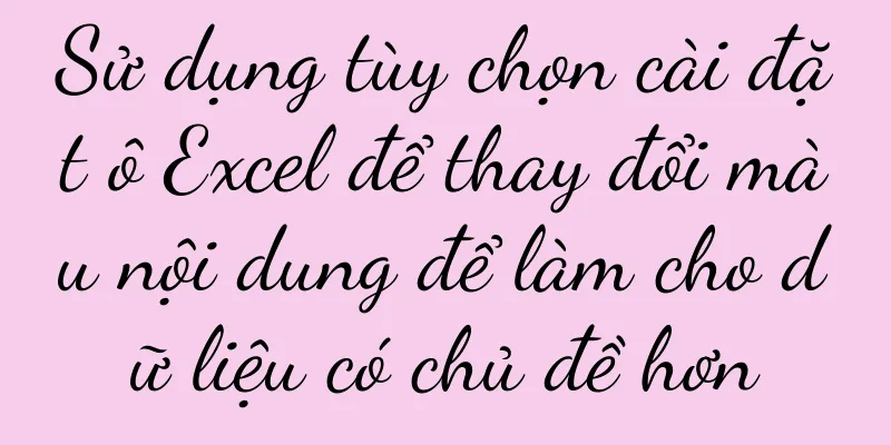 Sử dụng tùy chọn cài đặt ô Excel để thay đổi màu nội dung để làm cho dữ liệu có chủ đề hơn