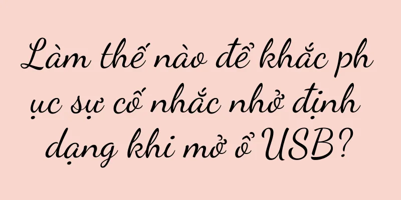 Làm thế nào để khắc phục sự cố nhắc nhở định dạng khi mở ổ USB?