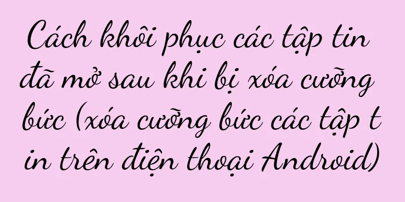 Cách khôi phục các tập tin đã mở sau khi bị xóa cưỡng bức (xóa cưỡng bức các tập tin trên điện thoại Android)
