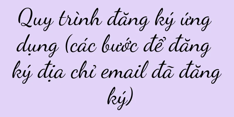 Quy trình đăng ký ứng dụng (các bước để đăng ký địa chỉ email đã đăng ký)