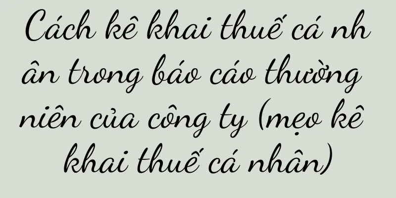 Cách kê khai thuế cá nhân trong báo cáo thường niên của công ty (mẹo kê khai thuế cá nhân)
