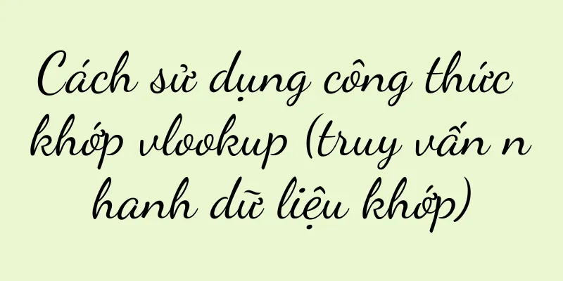 Cách sử dụng công thức khớp vlookup (truy vấn nhanh dữ liệu khớp)