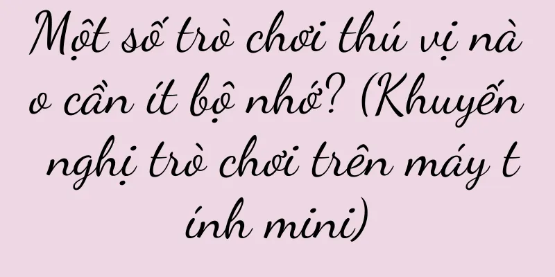 Một số trò chơi thú vị nào cần ít bộ nhớ? (Khuyến nghị trò chơi trên máy tính mini)