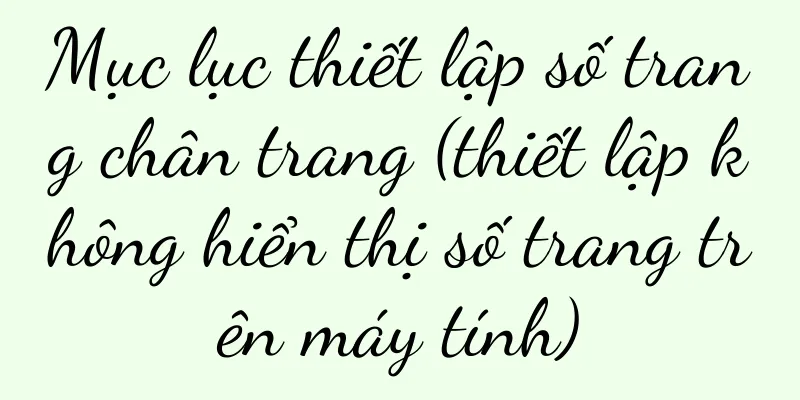 Mục lục thiết lập số trang chân trang (thiết lập không hiển thị số trang trên máy tính)