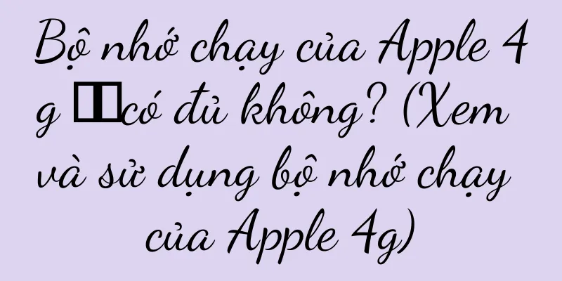 Bộ nhớ chạy của Apple 4g ​​có đủ không? (Xem và sử dụng bộ nhớ chạy của Apple 4g)