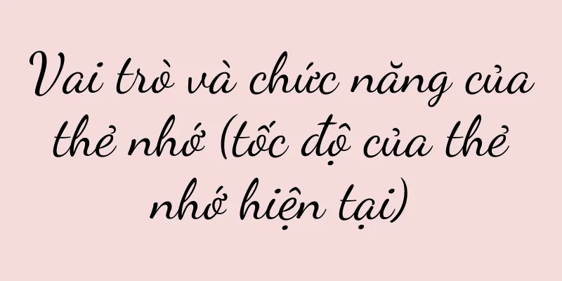 Vai trò và chức năng của thẻ nhớ (tốc độ của thẻ nhớ hiện tại)