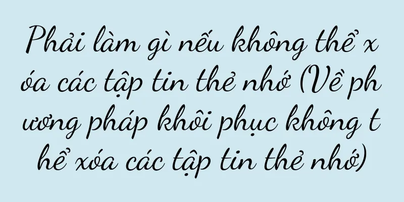 Phải làm gì nếu không thể xóa các tập tin thẻ nhớ (Về phương pháp khôi phục không thể xóa các tập tin thẻ nhớ)
