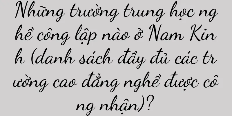 Những trường trung học nghề công lập nào ở Nam Kinh (danh sách đầy đủ các trường cao đẳng nghề được công nhận)?