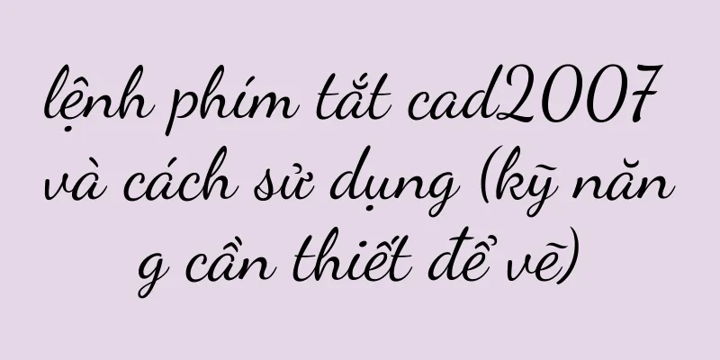 lệnh phím tắt cad2007 và cách sử dụng (kỹ năng cần thiết để vẽ)