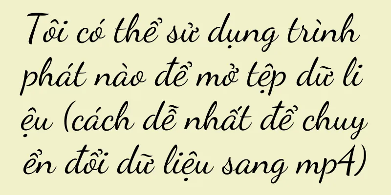 Tôi có thể sử dụng trình phát nào để mở tệp dữ liệu (cách dễ nhất để chuyển đổi dữ liệu sang mp4)