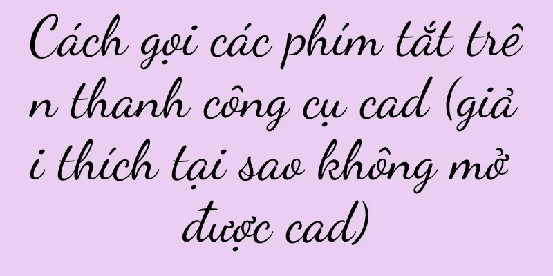 Cách gọi các phím tắt trên thanh công cụ cad (giải thích tại sao không mở được cad)