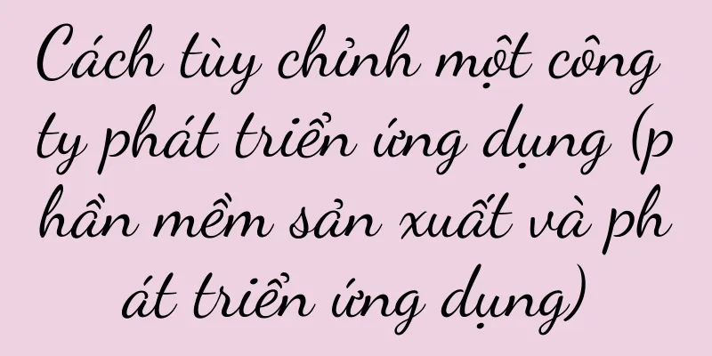 Cách tùy chỉnh một công ty phát triển ứng dụng (phần mềm sản xuất và phát triển ứng dụng)