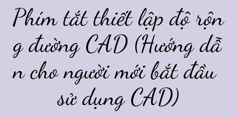Phím tắt thiết lập độ rộng đường CAD (Hướng dẫn cho người mới bắt đầu sử dụng CAD)