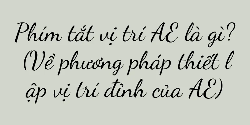 Phím tắt vị trí AE là gì? (Về phương pháp thiết lập vị trí đỉnh của AE)