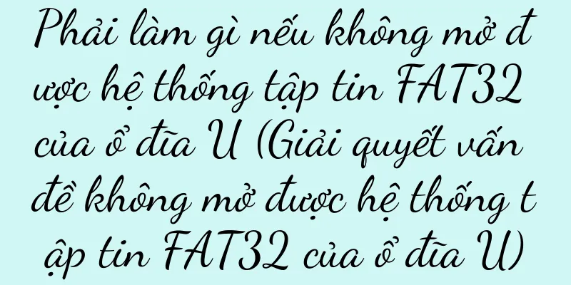 Phải làm gì nếu không mở được hệ thống tập tin FAT32 của ổ đĩa U (Giải quyết vấn đề không mở được hệ thống tập tin FAT32 của ổ đĩa U)