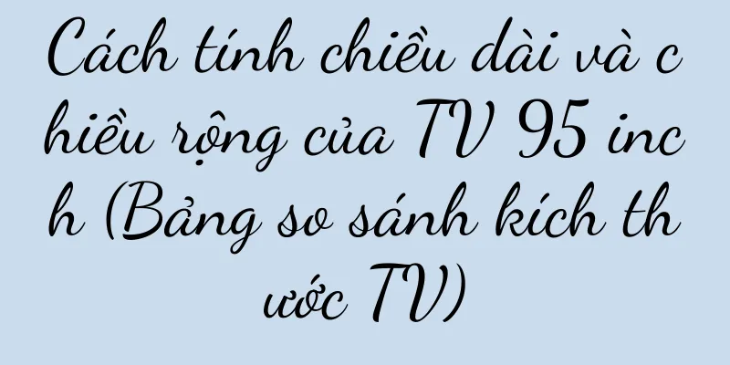 Cách tính chiều dài và chiều rộng của TV 95 inch (Bảng so sánh kích thước TV)