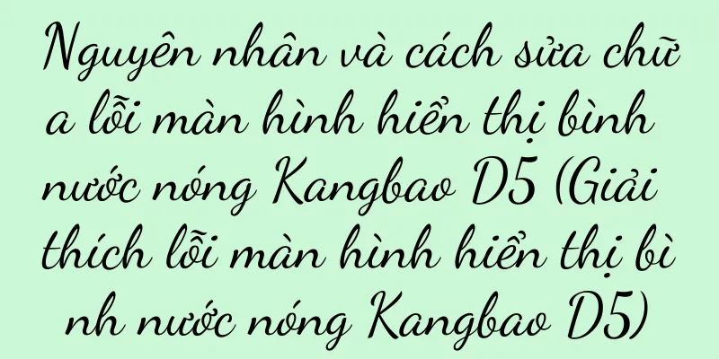 Nguyên nhân và cách sửa chữa lỗi màn hình hiển thị bình nước nóng Kangbao D5 (Giải thích lỗi màn hình hiển thị bình nước nóng Kangbao D5)