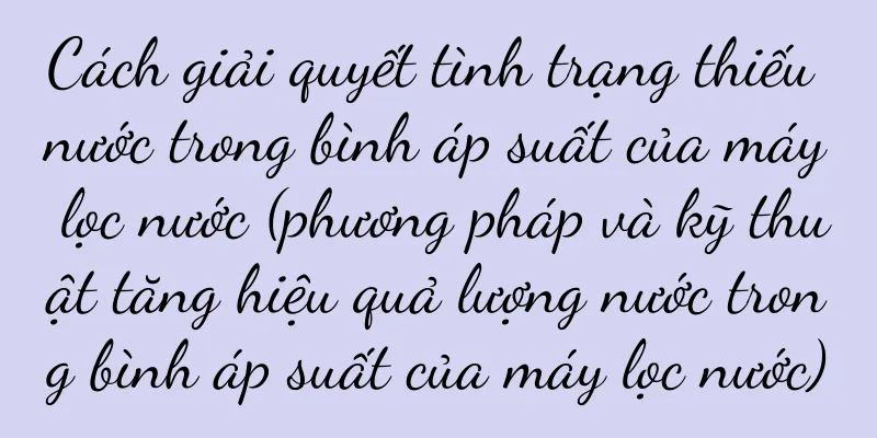 Cách giải quyết tình trạng thiếu nước trong bình áp suất của máy lọc nước (phương pháp và kỹ thuật tăng hiệu quả lượng nước trong bình áp suất của máy lọc nước)