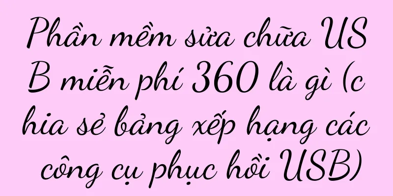 Phần mềm sửa chữa USB miễn phí 360 là gì (chia sẻ bảng xếp hạng các công cụ phục hồi USB)