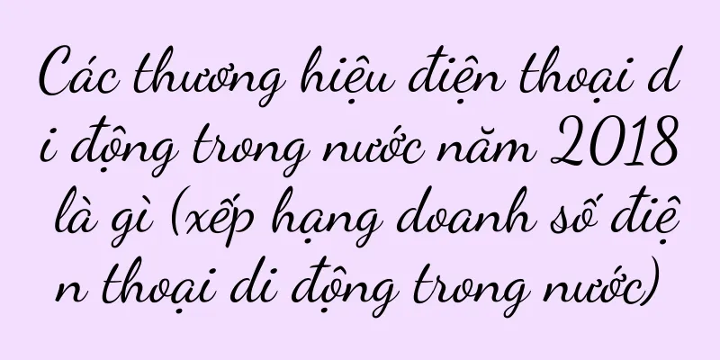 Các thương hiệu điện thoại di động trong nước năm 2018 là gì (xếp hạng doanh số điện thoại di động trong nước)