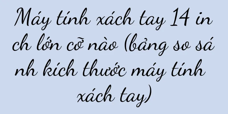 Máy tính xách tay 14 inch lớn cỡ nào (bảng so sánh kích thước máy tính xách tay)