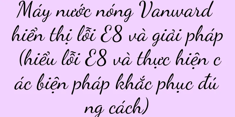 Máy nước nóng Vanward hiển thị lỗi E8 và giải pháp (hiểu lỗi E8 và thực hiện các biện pháp khắc phục đúng cách)