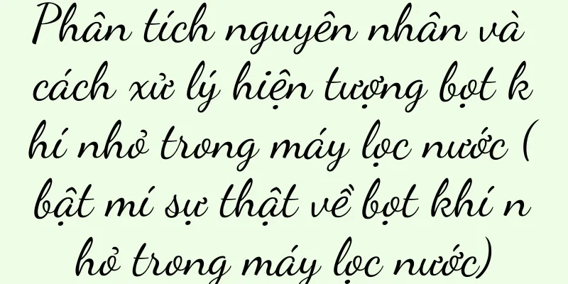 Phân tích nguyên nhân và cách xử lý hiện tượng bọt khí nhỏ trong máy lọc nước (bật mí sự thật về bọt khí nhỏ trong máy lọc nước)