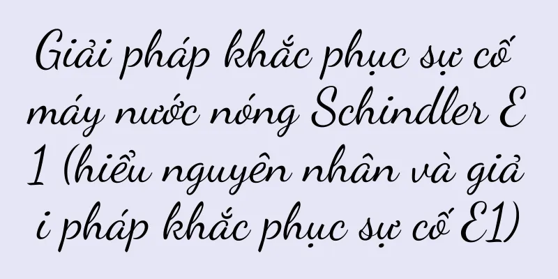 Giải pháp khắc phục sự cố máy nước nóng Schindler E1 (hiểu nguyên nhân và giải pháp khắc phục sự cố E1)