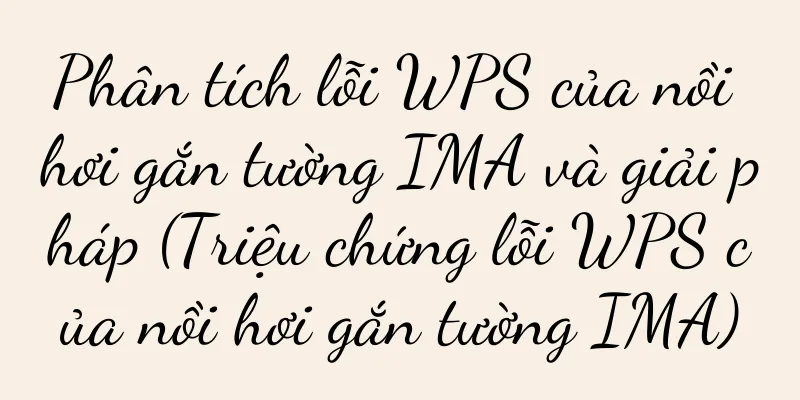 Phân tích lỗi WPS của nồi hơi gắn tường IMA và giải pháp (Triệu chứng lỗi WPS của nồi hơi gắn tường IMA)