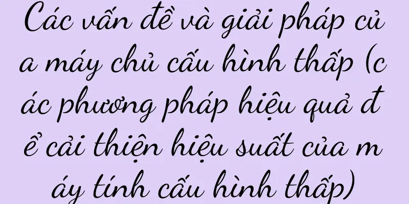 Các vấn đề và giải pháp của máy chủ cấu hình thấp (các phương pháp hiệu quả để cải thiện hiệu suất của máy tính cấu hình thấp)