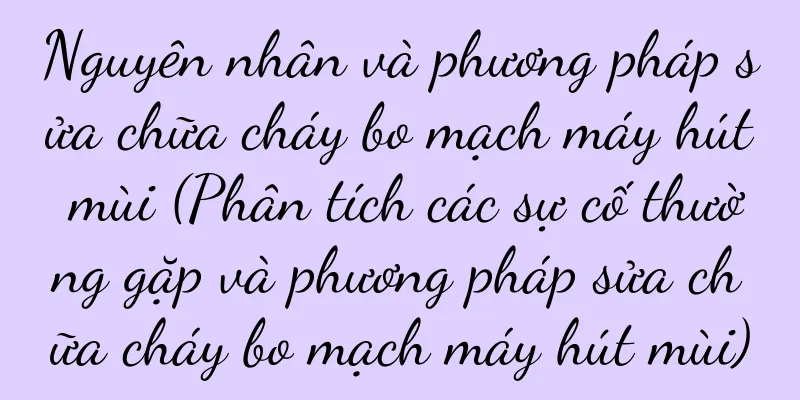 Nguyên nhân và phương pháp sửa chữa cháy bo mạch máy hút mùi (Phân tích các sự cố thường gặp và phương pháp sửa chữa cháy bo mạch máy hút mùi)