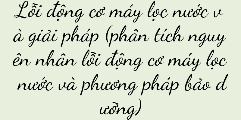 Lỗi động cơ máy lọc nước và giải pháp (phân tích nguyên nhân lỗi động cơ máy lọc nước và phương pháp bảo dưỡng)