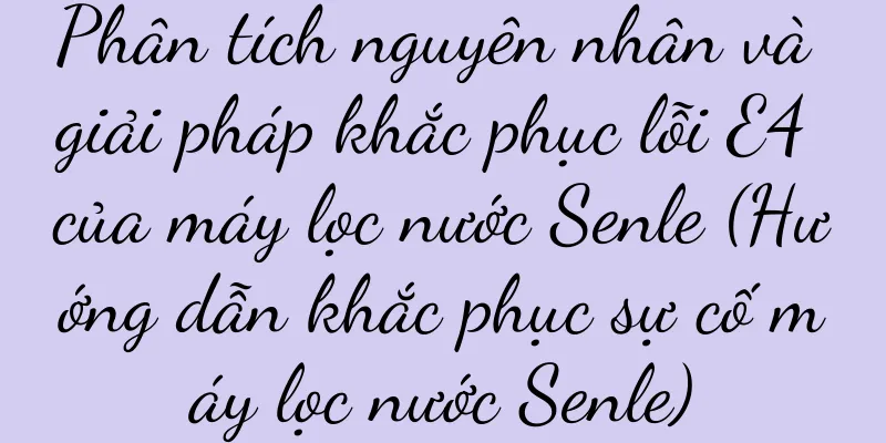 Phân tích nguyên nhân và giải pháp khắc phục lỗi E4 của máy lọc nước Senle (Hướng dẫn khắc phục sự cố máy lọc nước Senle)