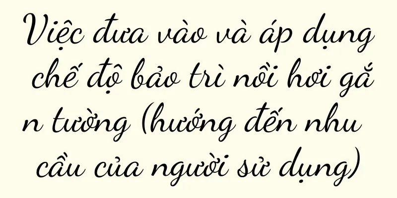 Việc đưa vào và áp dụng chế độ bảo trì nồi hơi gắn tường (hướng đến nhu cầu của người sử dụng)