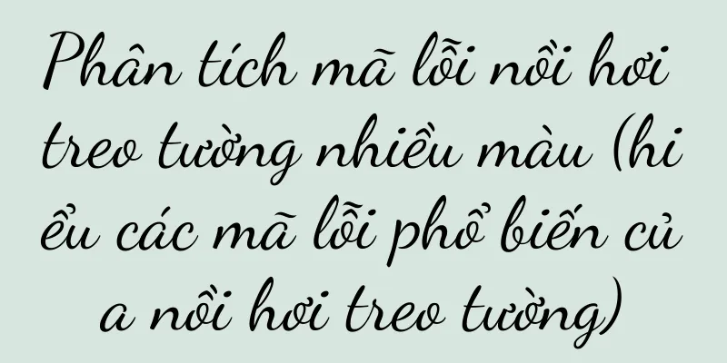 Phân tích mã lỗi nồi hơi treo tường nhiều màu (hiểu các mã lỗi phổ biến của nồi hơi treo tường)