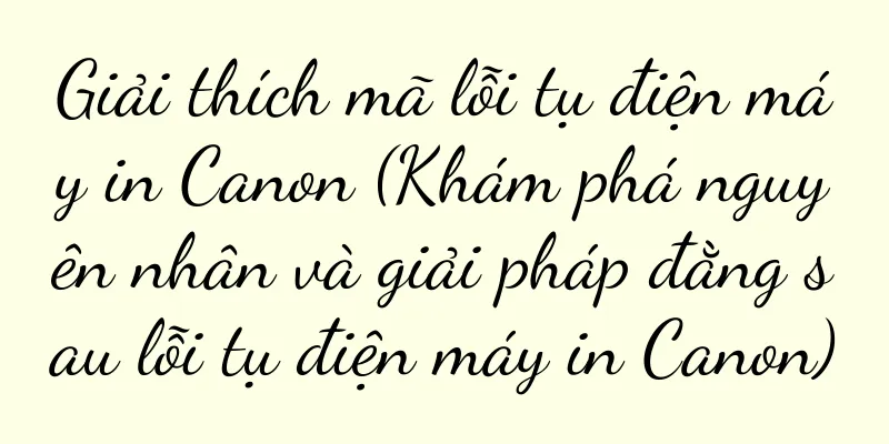 Giải thích mã lỗi tụ điện máy in Canon (Khám phá nguyên nhân và giải pháp đằng sau lỗi tụ điện máy in Canon)