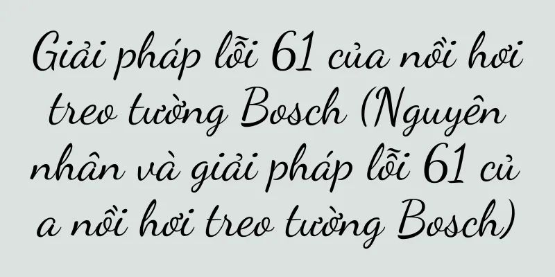 Giải pháp lỗi 61 của nồi hơi treo tường Bosch (Nguyên nhân và giải pháp lỗi 61 của nồi hơi treo tường Bosch)