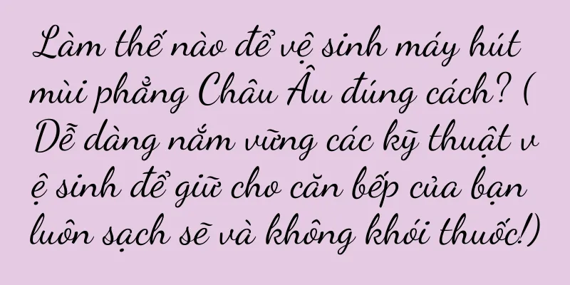Làm thế nào để vệ sinh máy hút mùi phẳng Châu Âu đúng cách? (Dễ dàng nắm vững các kỹ thuật vệ sinh để giữ cho căn bếp của bạn luôn sạch sẽ và không khói thuốc!)